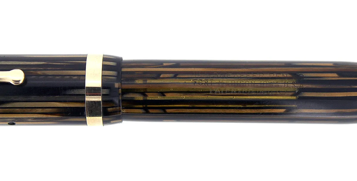 1936 SHEAFFER OVERSIZE GOLDEN PEARL BALANCE FOUNTAIN PEN RESTORED NEAR MINT