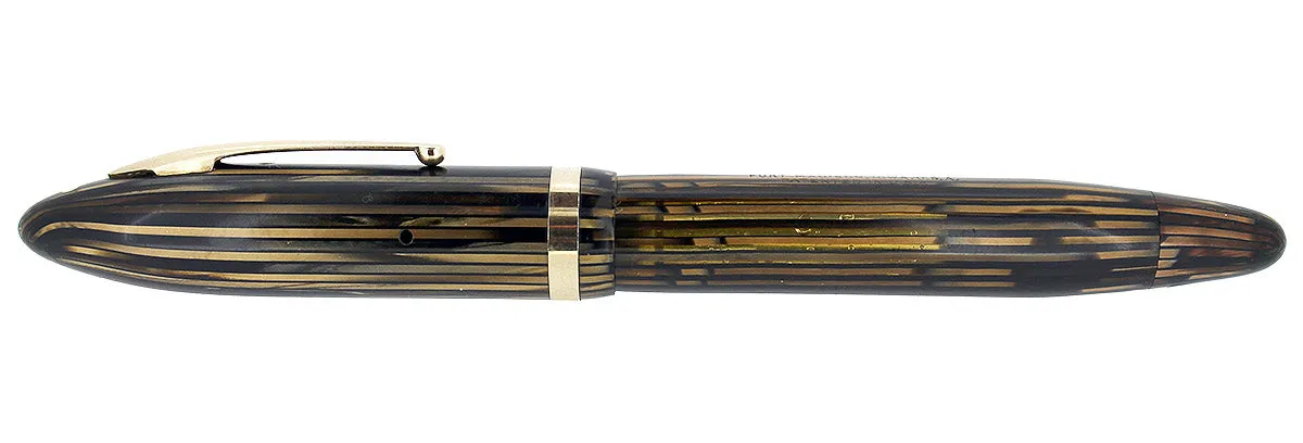 1936 SHEAFFER OVERSIZE GOLDEN PEARL BALANCE FOUNTAIN PEN RESTORED NEAR MINT