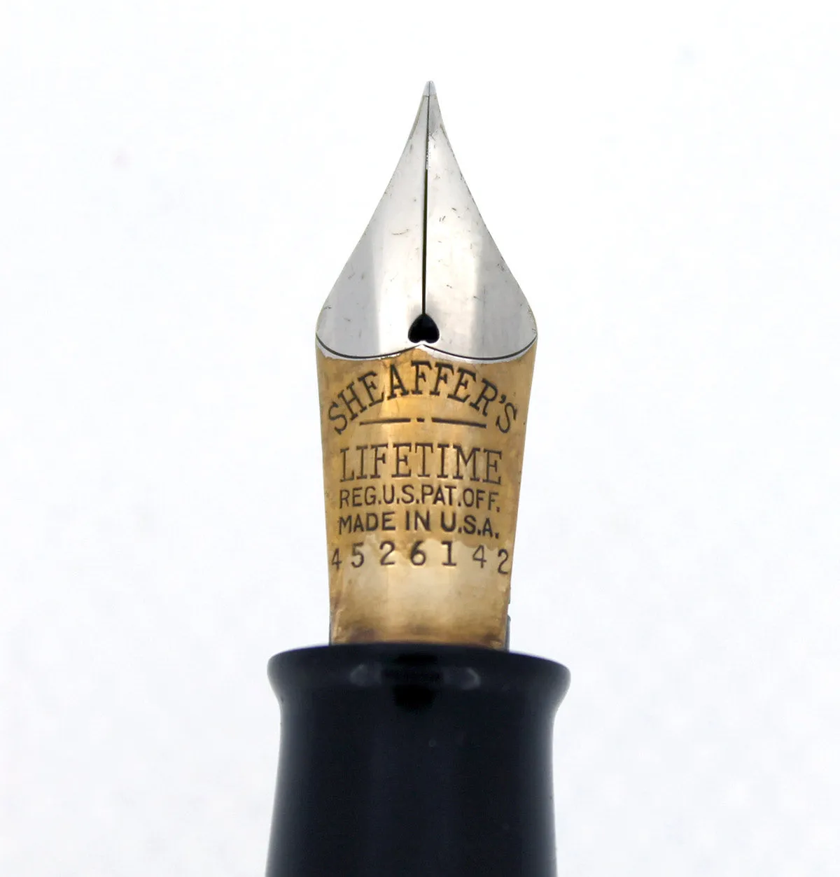 1936 SHEAFFER OVERSIZE GOLDEN PEARL BALANCE FOUNTAIN PEN RESTORED NEAR MINT