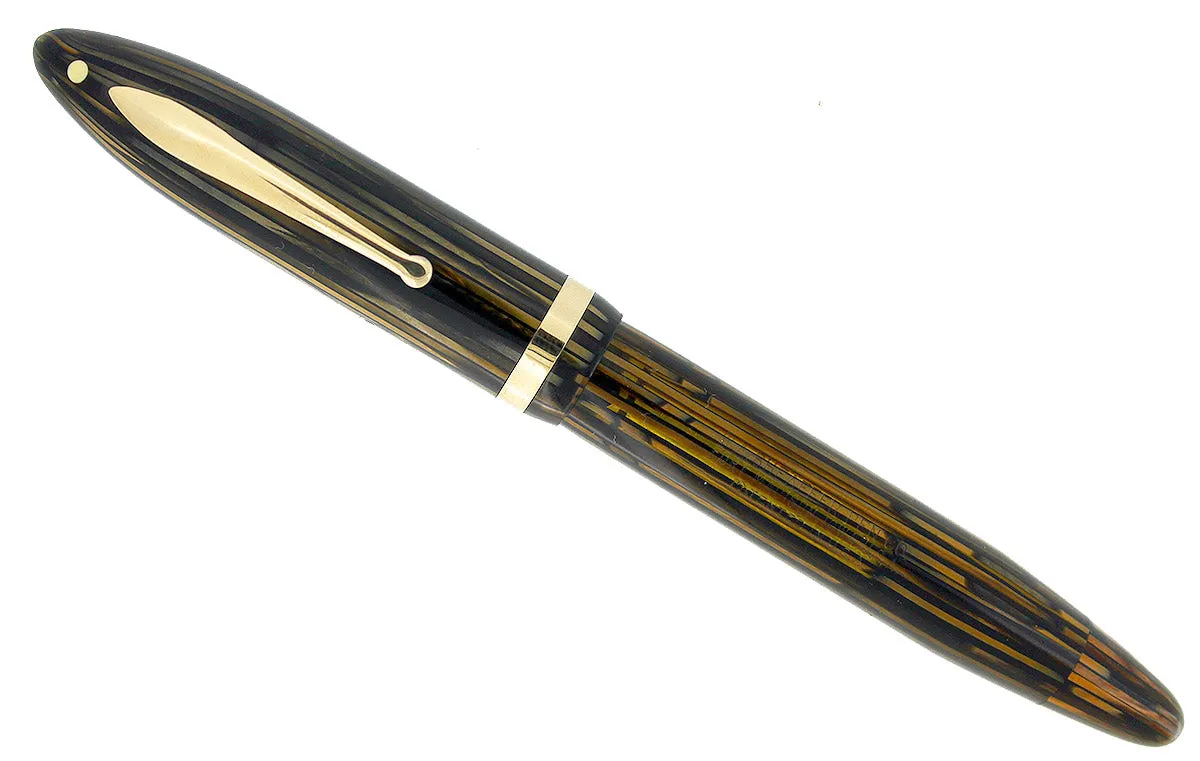 1936 SHEAFFER OVERSIZE GOLDEN PEARL BALANCE FOUNTAIN PEN RESTORED NEAR MINT