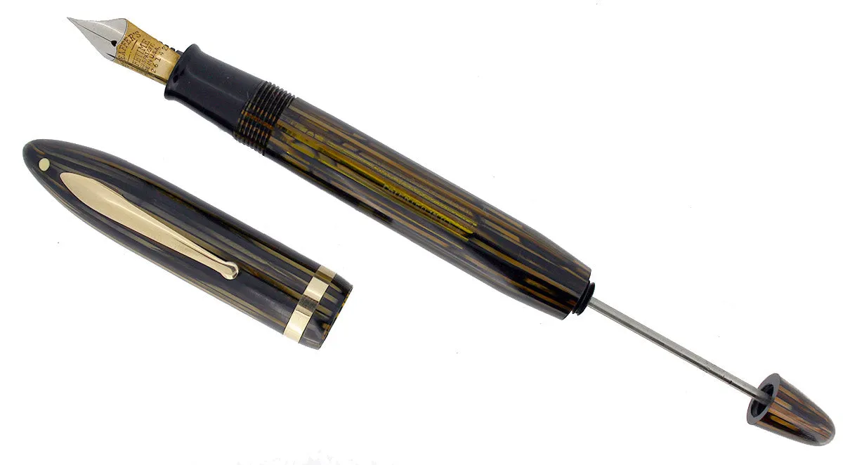 1936 SHEAFFER OVERSIZE GOLDEN PEARL BALANCE FOUNTAIN PEN RESTORED NEAR MINT