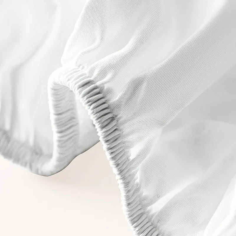 1pc White Brushed Fitted Sheet Soft Comfortable Deep Pocketed