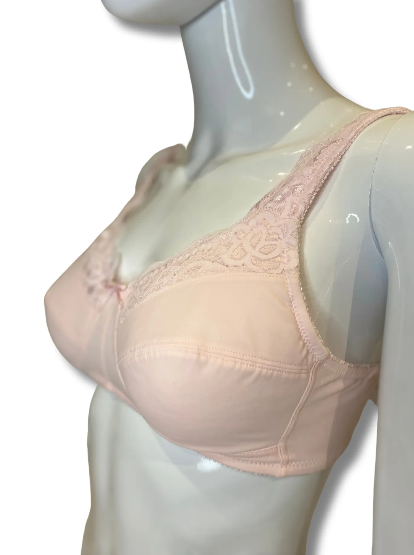 ABC Lace Front Mastectomy Bra - Pale Pink