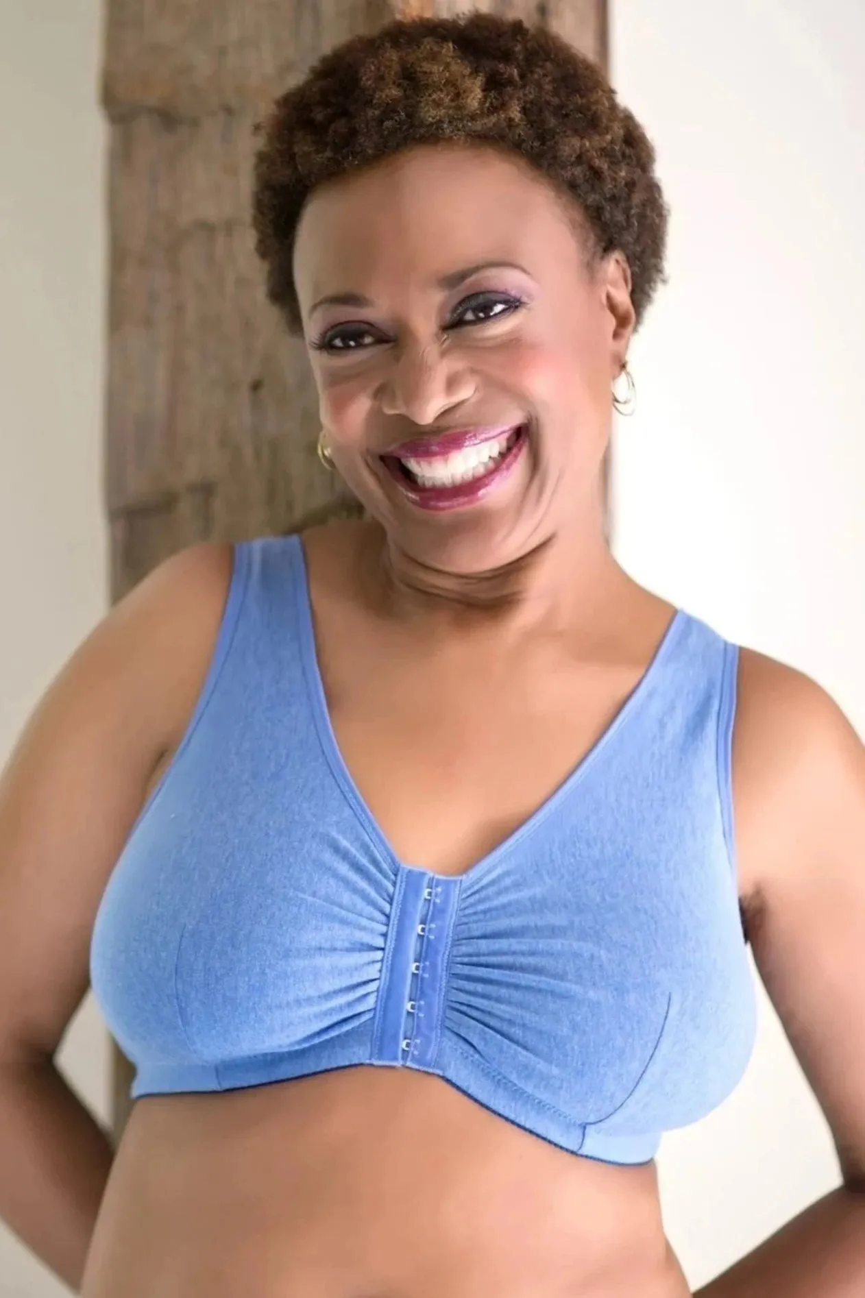 ABC Leisure Front Fastening Mastectomy Bra - Denim