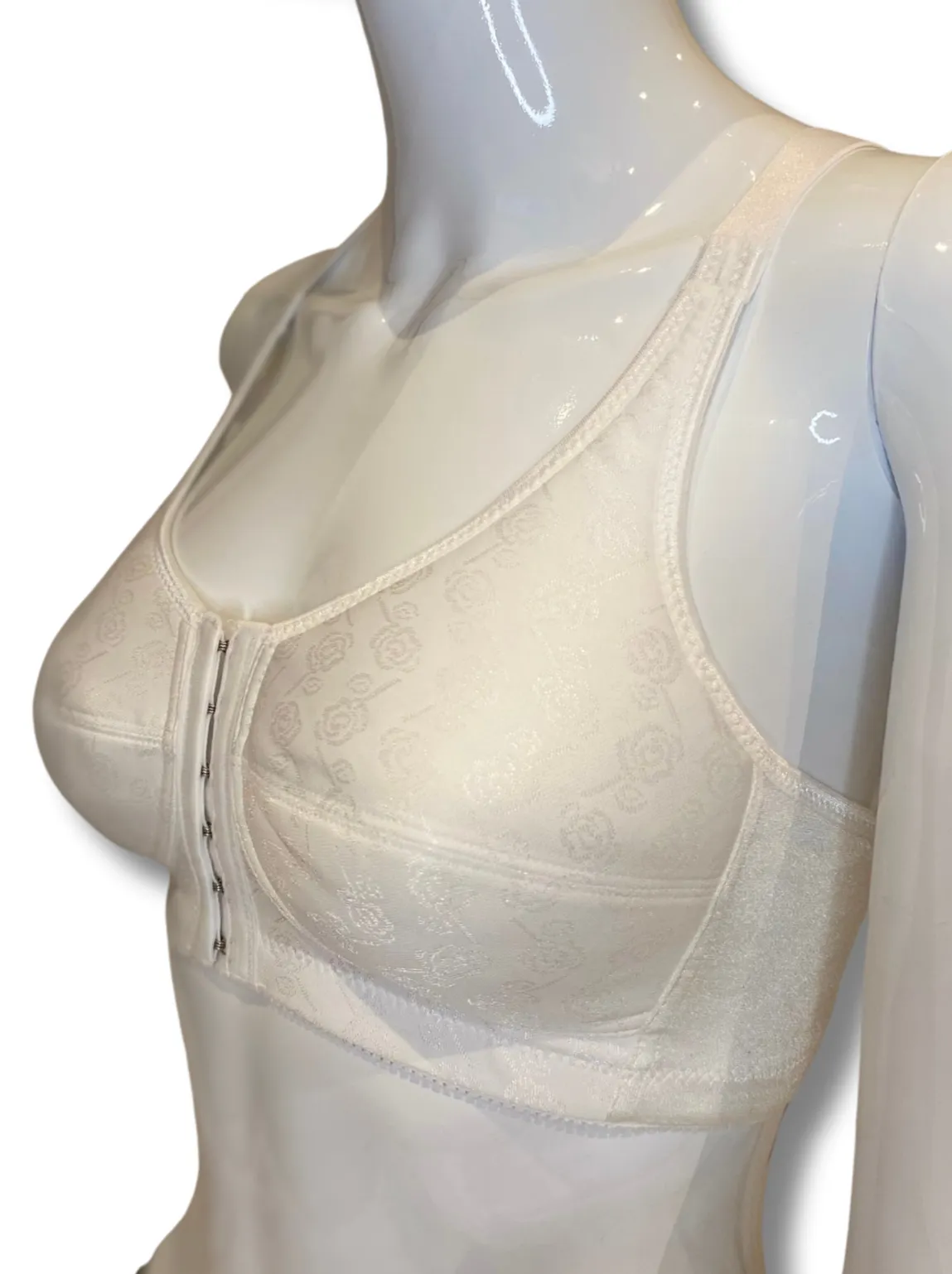 ABC Rose Contour Front Fastening Mastectomy Bra - White