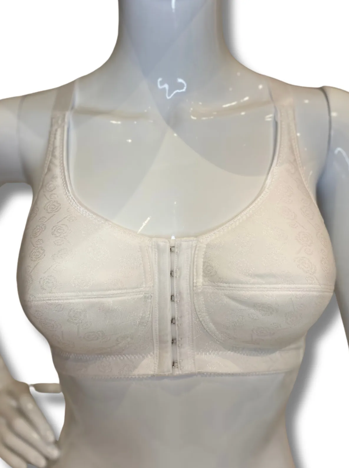 ABC Rose Contour Front Fastening Mastectomy Bra - White