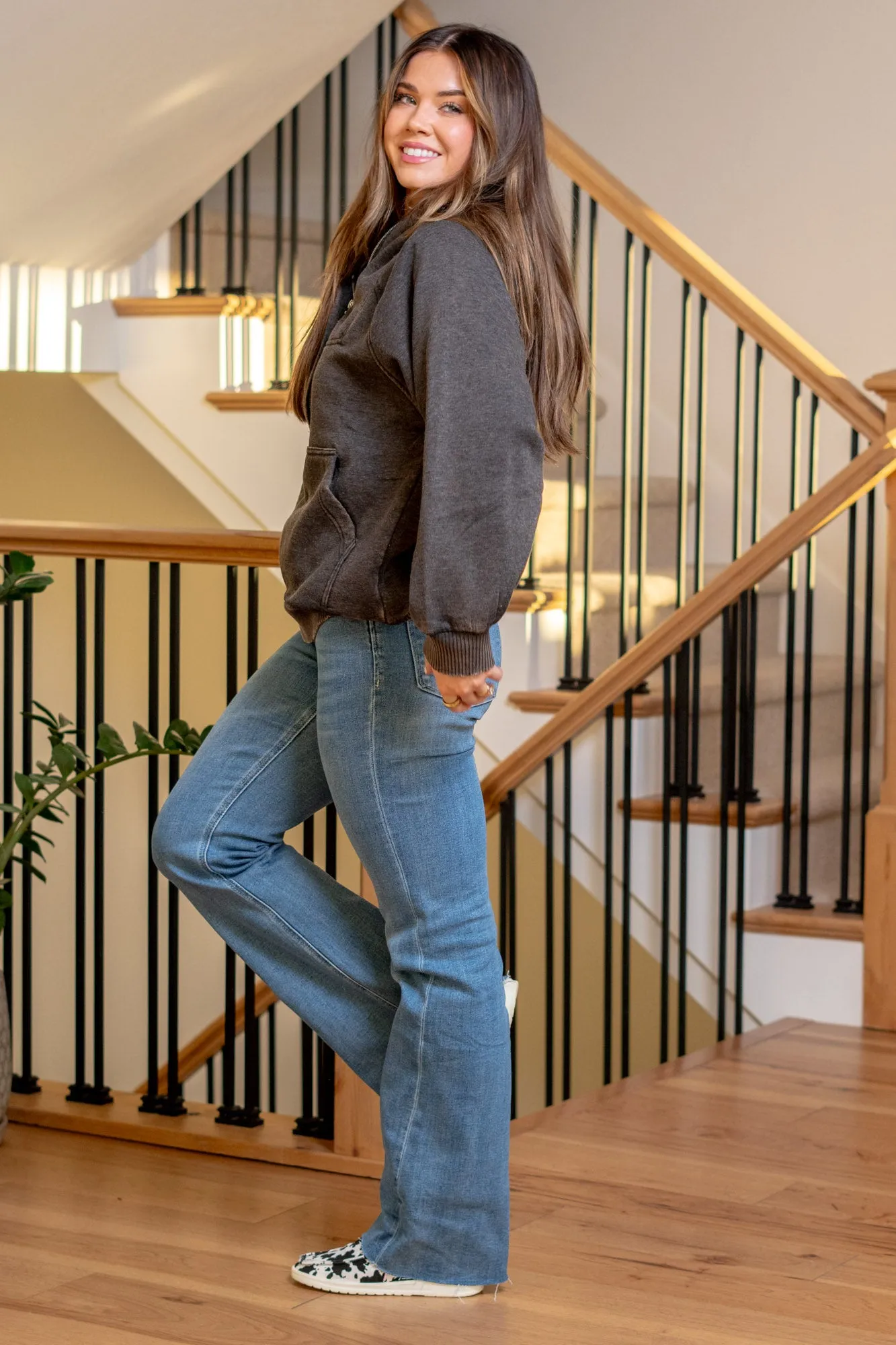 Acid Wash Fleece Kangaroo Hoodie