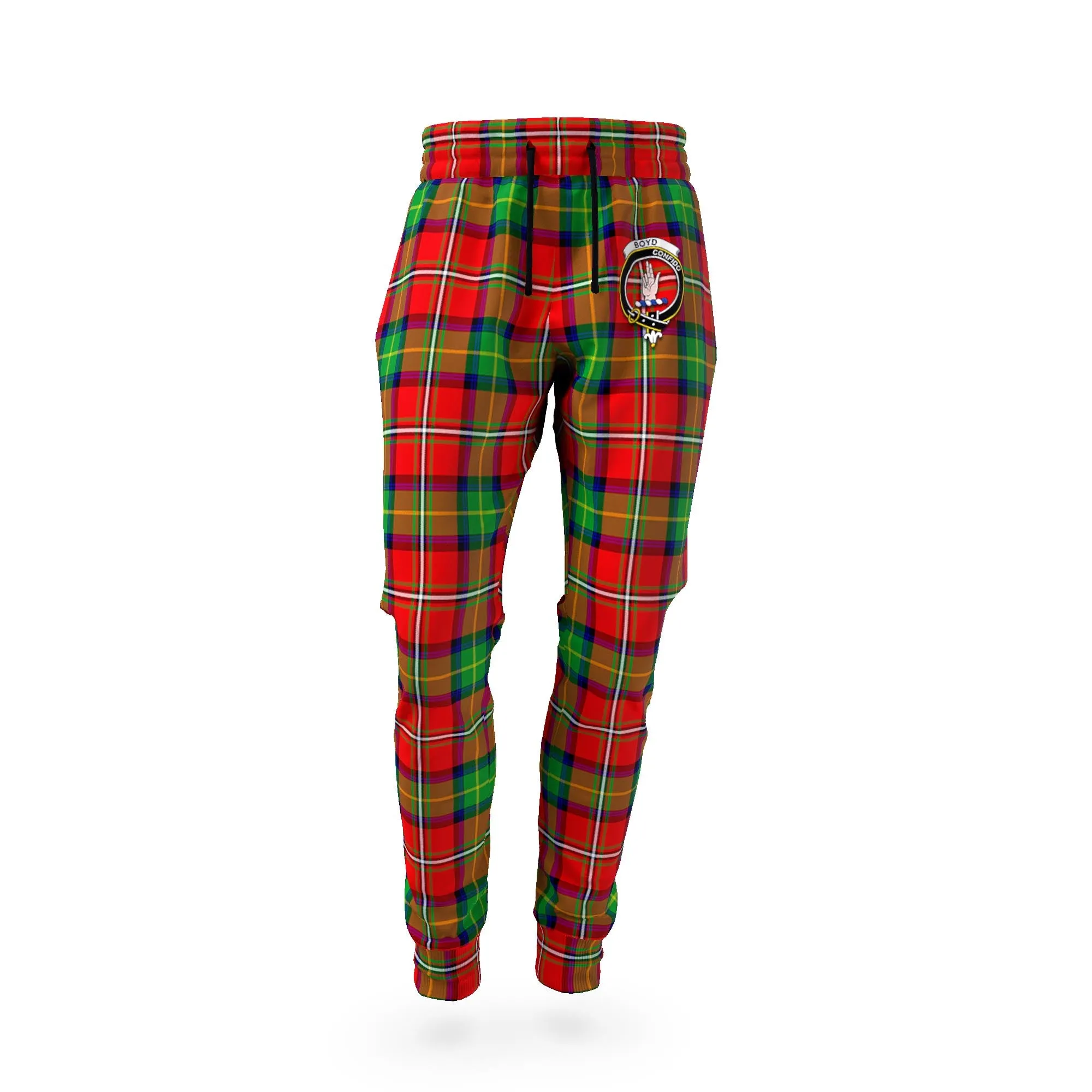 Boyd Tartan Joggers Pants with Family Crest