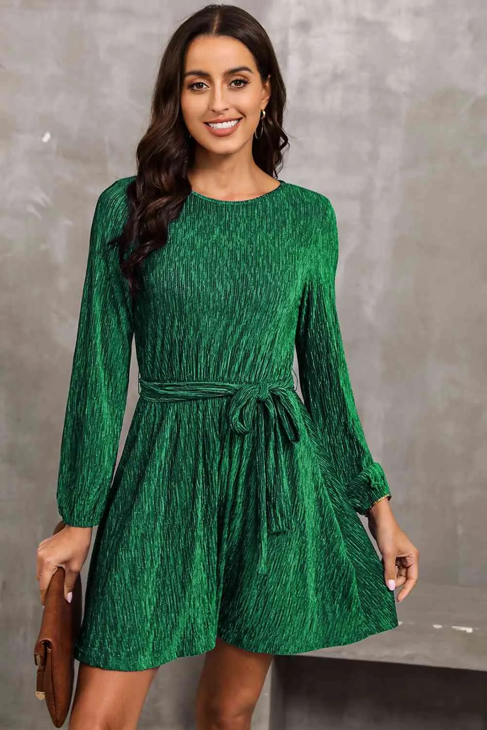 Casual Belted Mini Dress