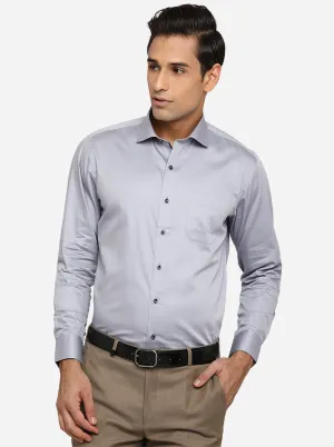 Dawn Grey Solid Slim Fit Party Wear Shirt | Greenfibre