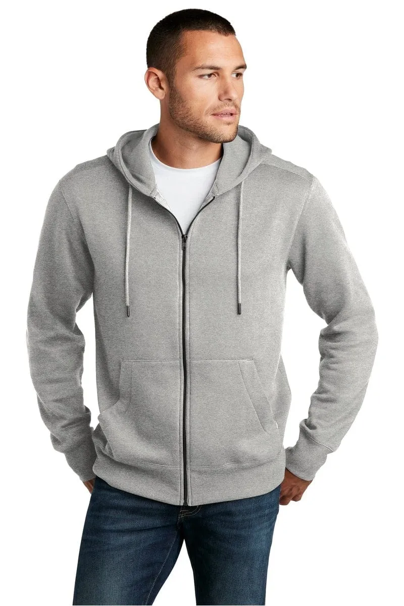 District DT1103: Perfect Weight Fleece Full-Zip Hoodie