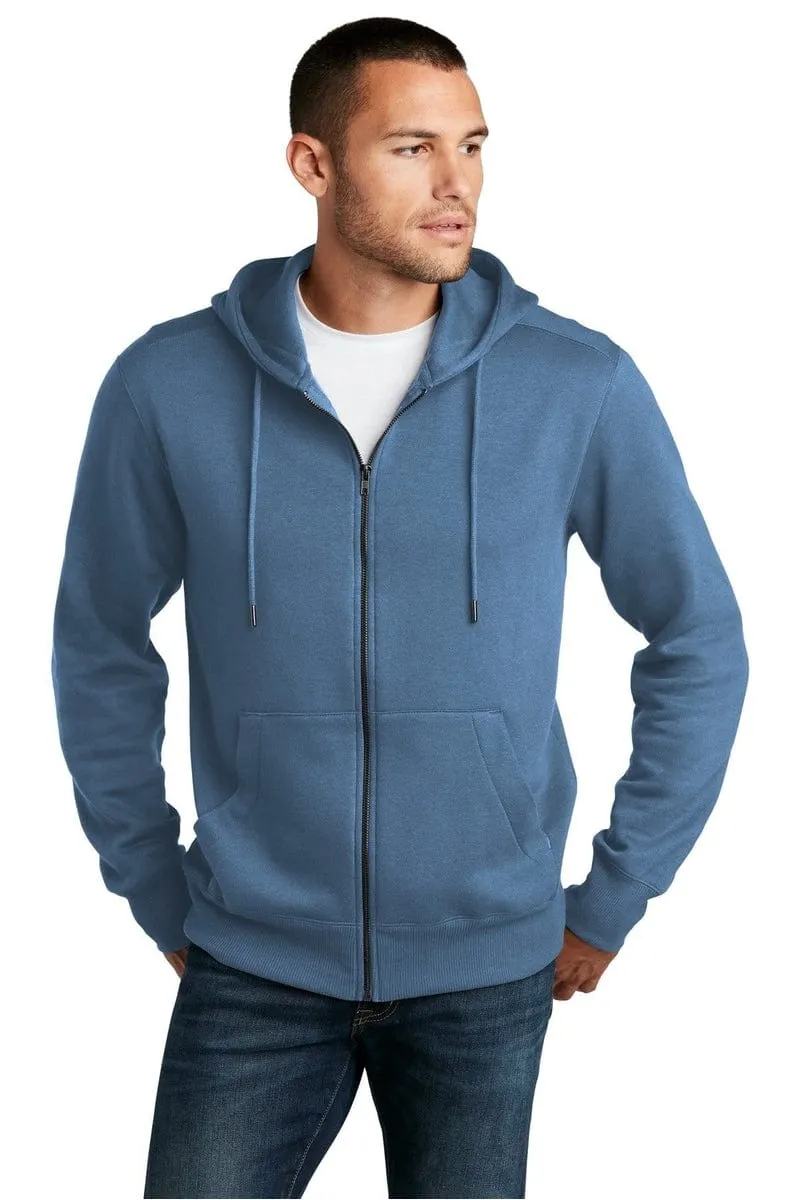 District DT1103: Perfect Weight Fleece Full-Zip Hoodie