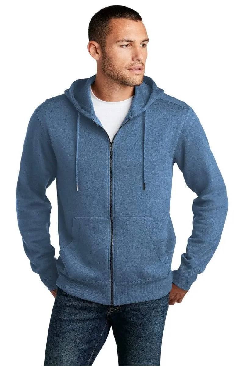 District DT1103: Perfect Weight Fleece Full-Zip Hoodie