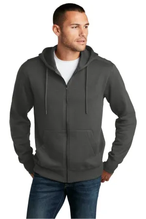 District DT1103: Perfect Weight Fleece Full-Zip Hoodie