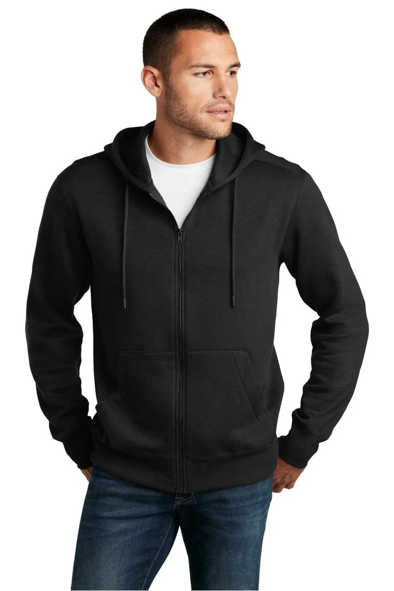 District DT1103: Perfect Weight Fleece Full-Zip Hoodie