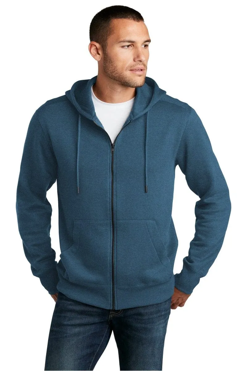 District DT1103: Perfect Weight Fleece Full-Zip Hoodie