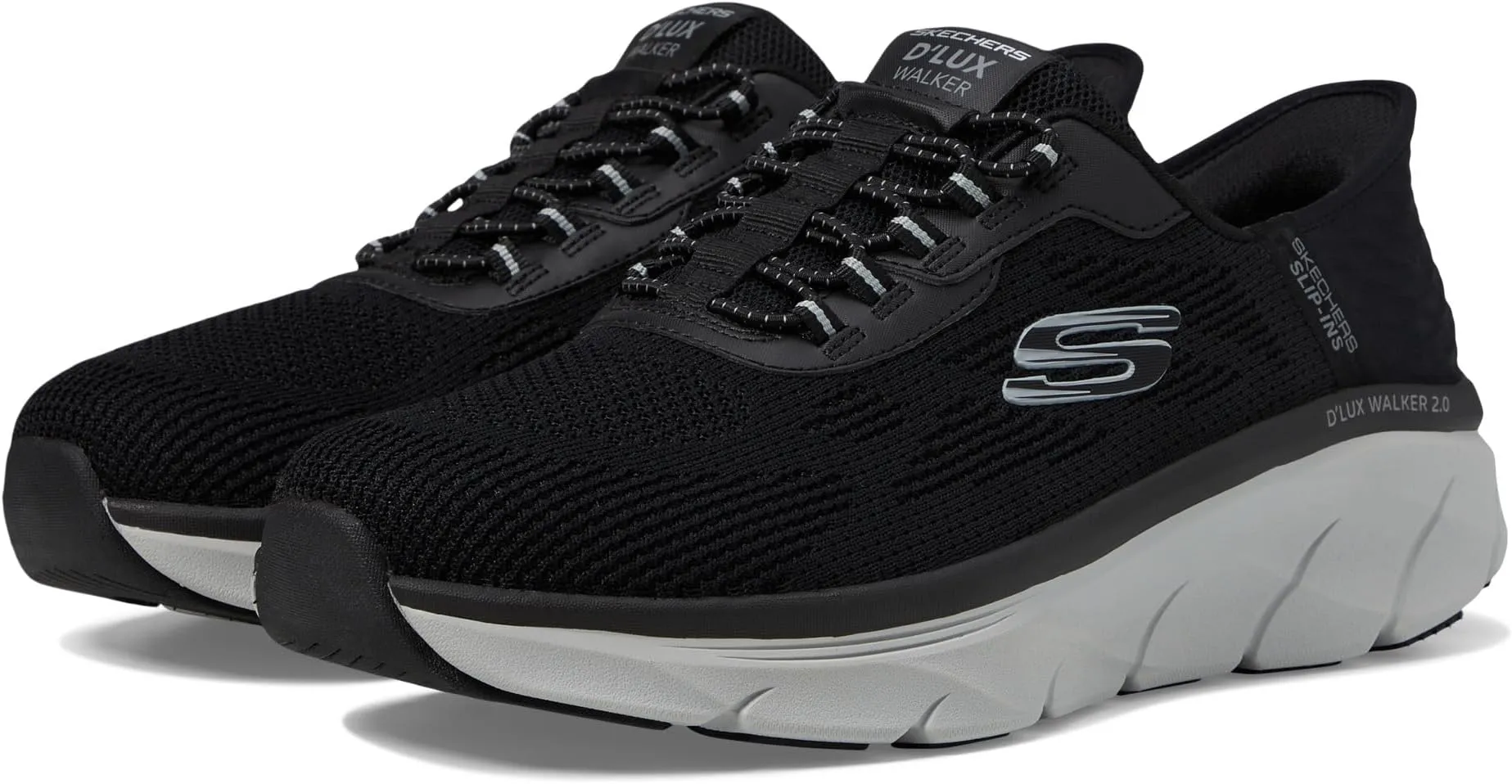 D'Lux Walker 2.0 Rezinate Hands Free Slip-In SKECHERS, Black/Gray