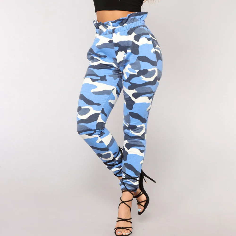 Elastic Waist Camouflage Pants