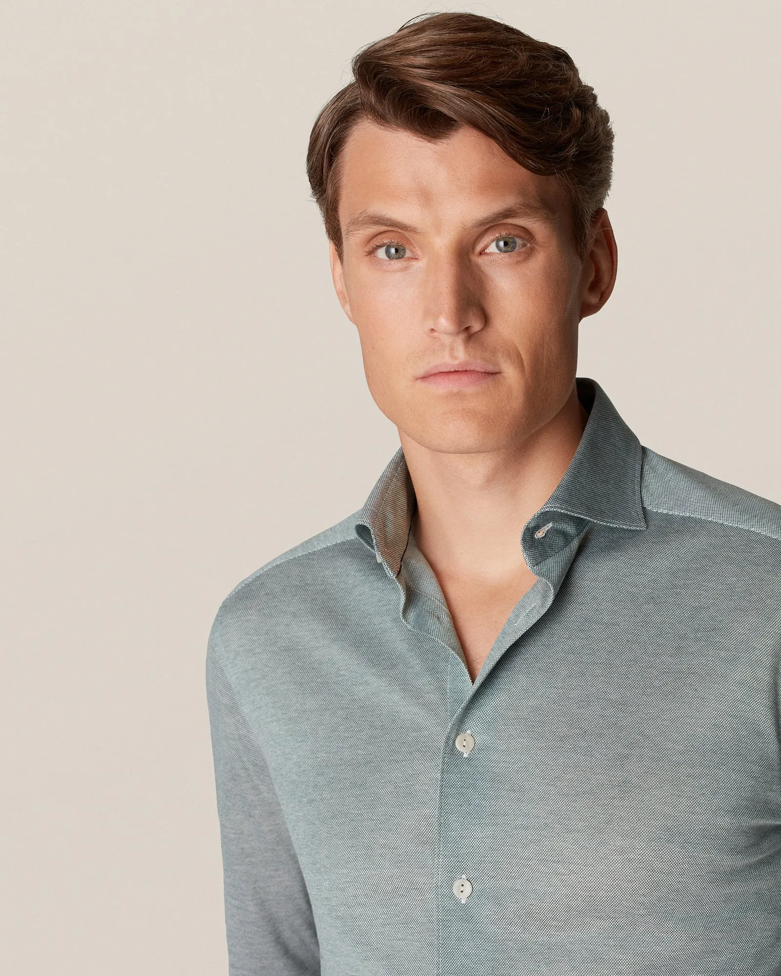 ETON10000264266 GREEN SLIM SC PIQUE SHIRT