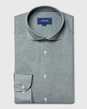 ETON10000264266 GREEN SLIM SC PIQUE SHIRT
