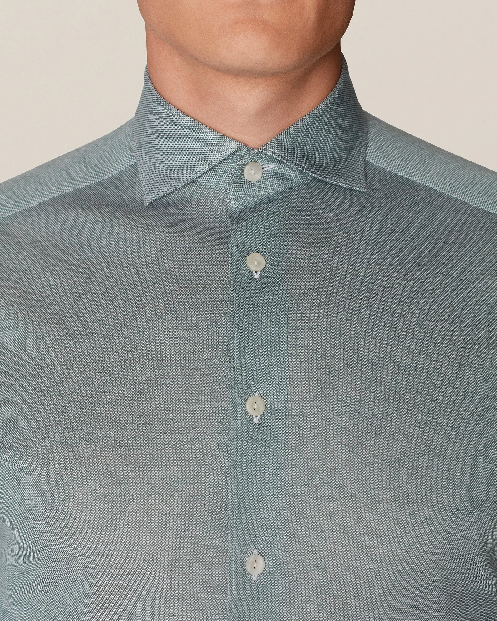 ETON10000264266 GREEN SLIM SC PIQUE SHIRT