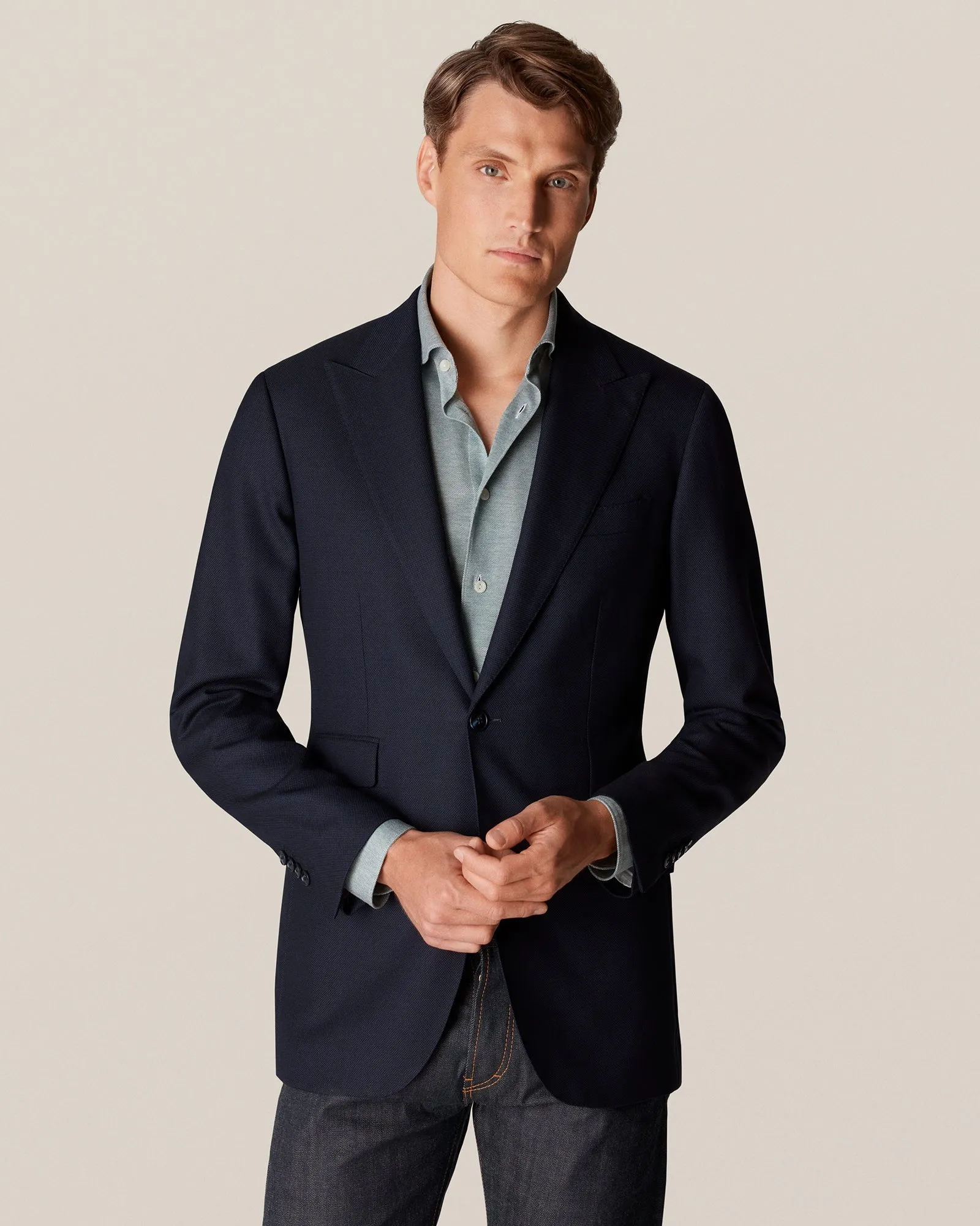 ETON10000264266 GREEN SLIM SC PIQUE SHIRT