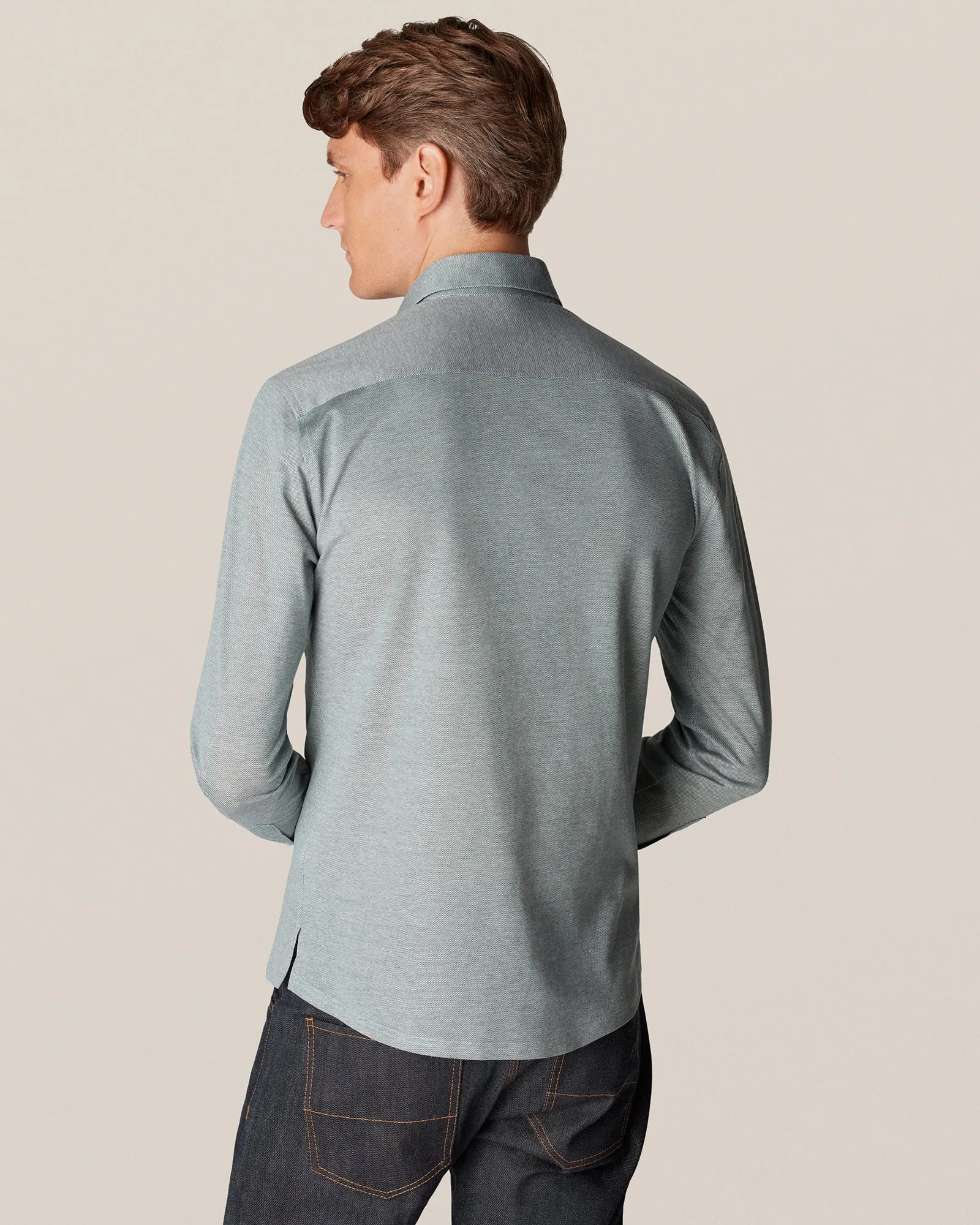 ETON10000264266 GREEN SLIM SC PIQUE SHIRT