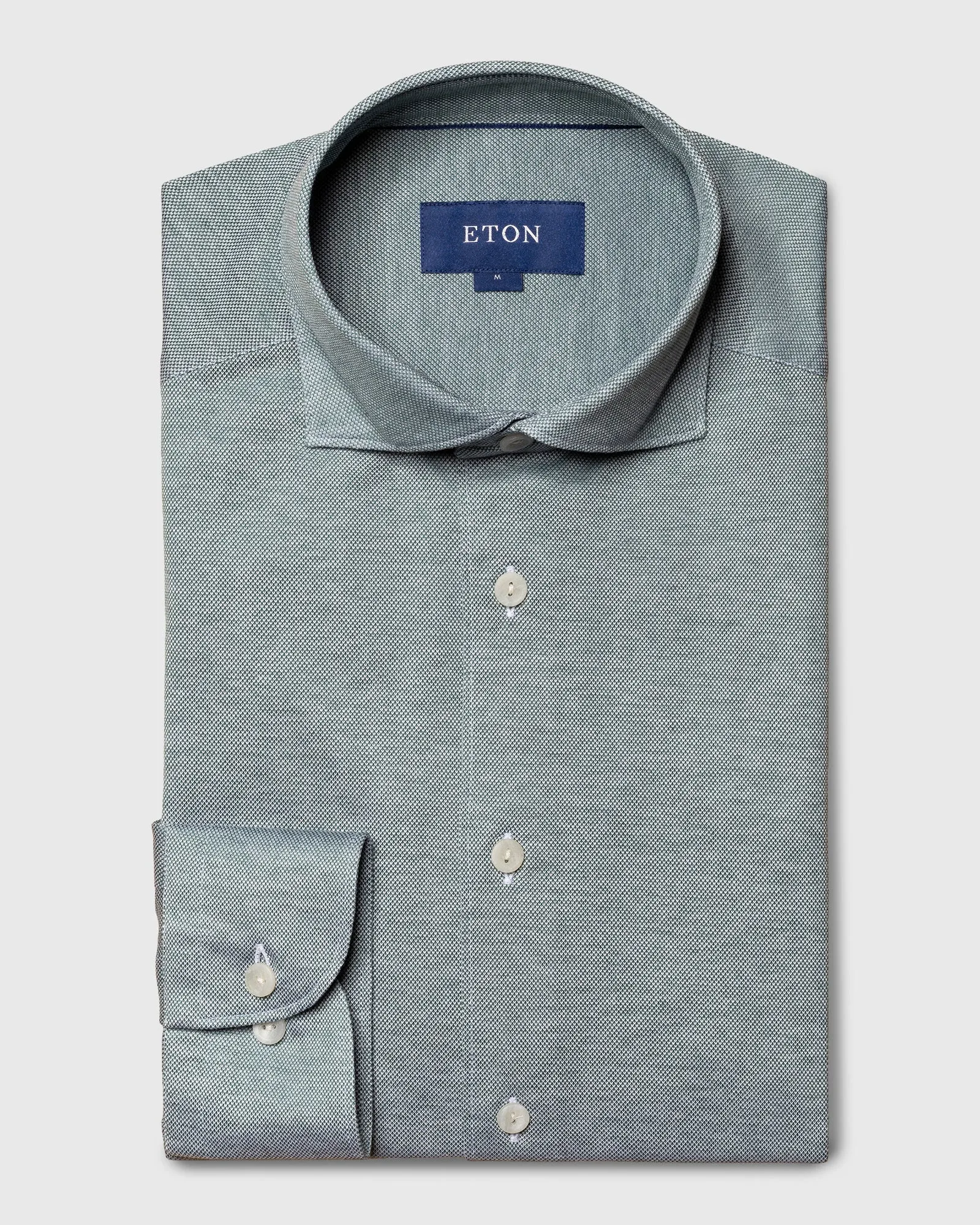 ETON10000264266 GREEN SLIM SC PIQUE SHIRT