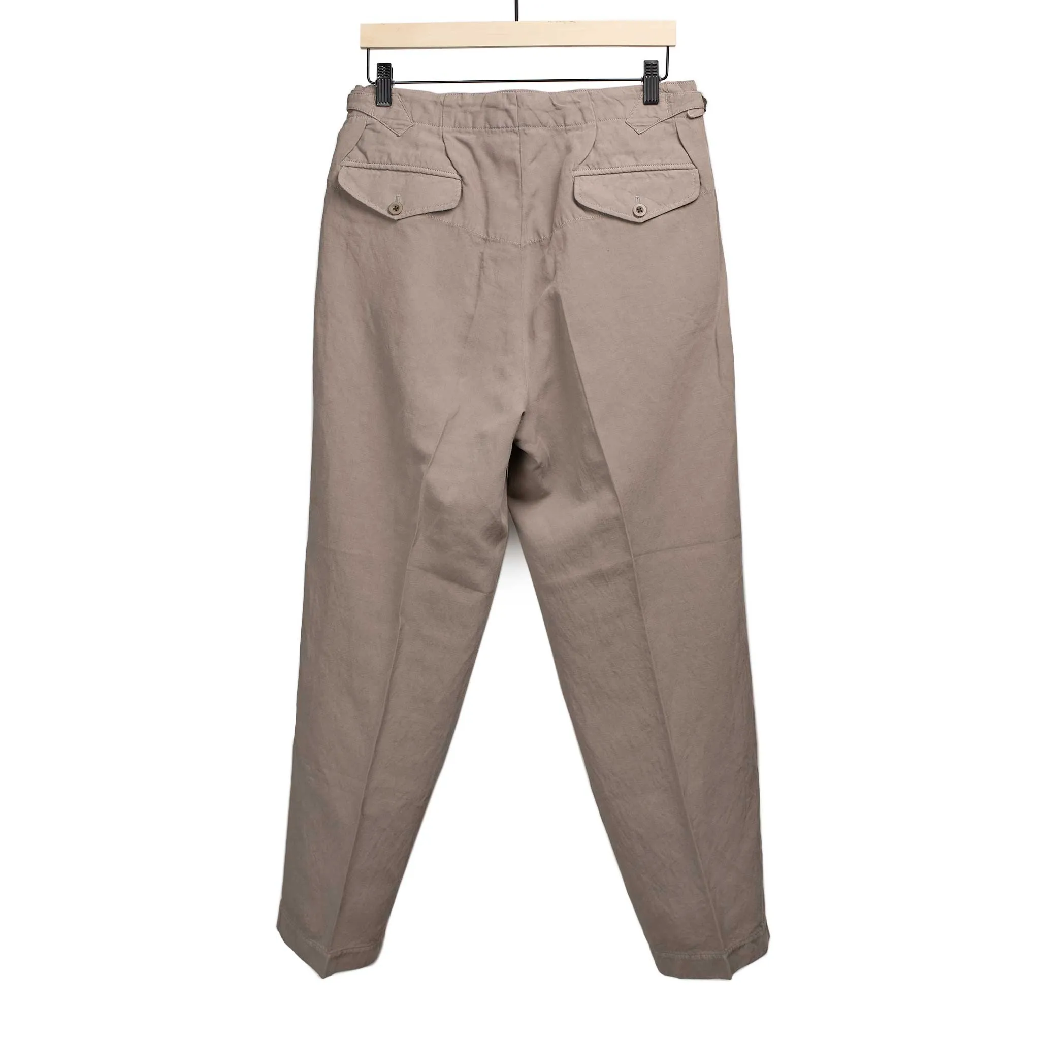 Gurkha pants in warm grey cotton linen gabardine