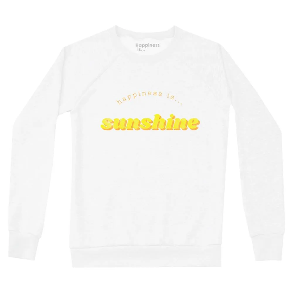 Happiness is... Women's Sunshine Sweatshirt - White/Yellow