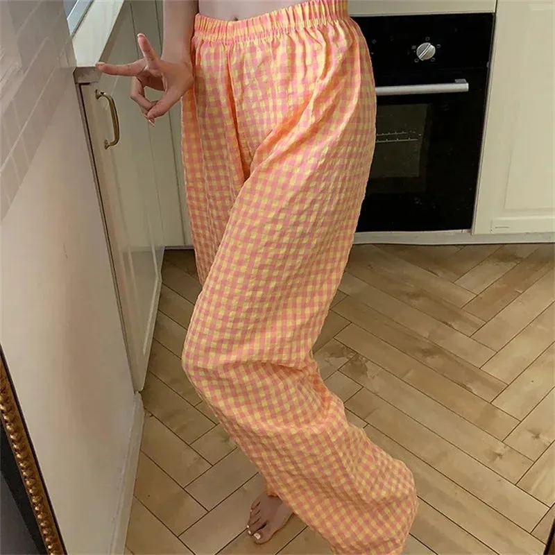 Happy Day Plaid Loose Comfy House Pants