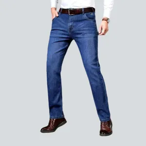 High-waist men's stretchy jeans