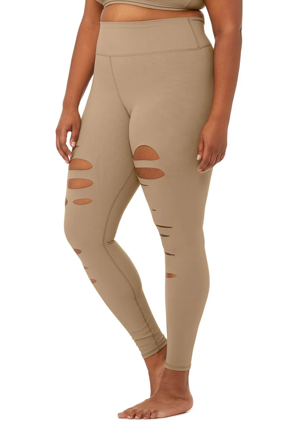 High-Waist Ripped Warrior Legging - Gravel