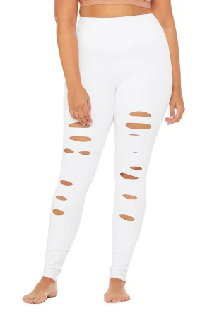 High-Waist Ripped Warrior Legging - White