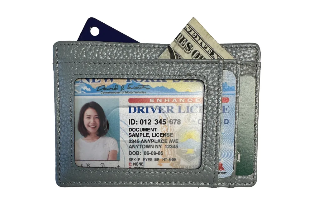 Leather Wallet - Silver