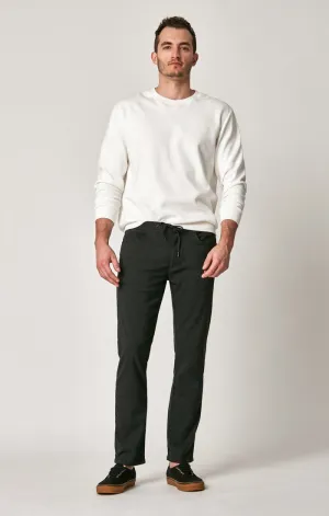 LIAM SLIM LEG DRAW STRING PANTS IN SMOKE ATHLETIC