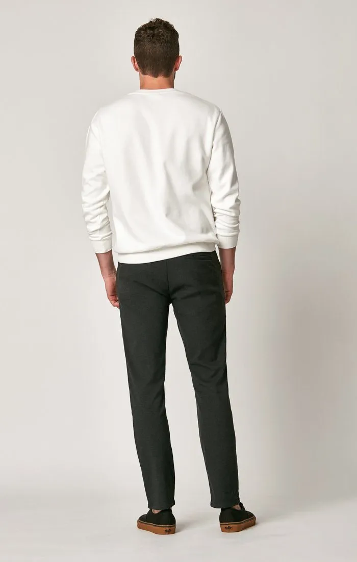 LIAM SLIM LEG DRAW STRING PANTS IN SMOKE ATHLETIC