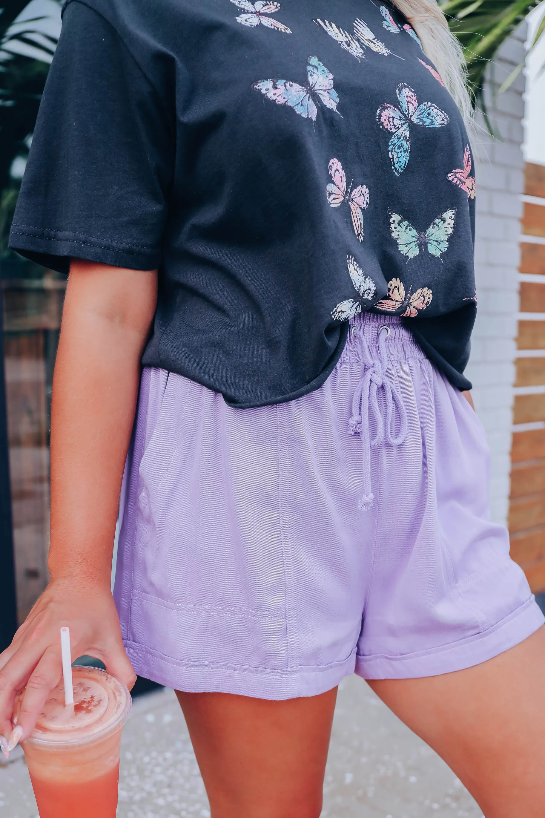 Lilac Grace Pocketed Shorts
