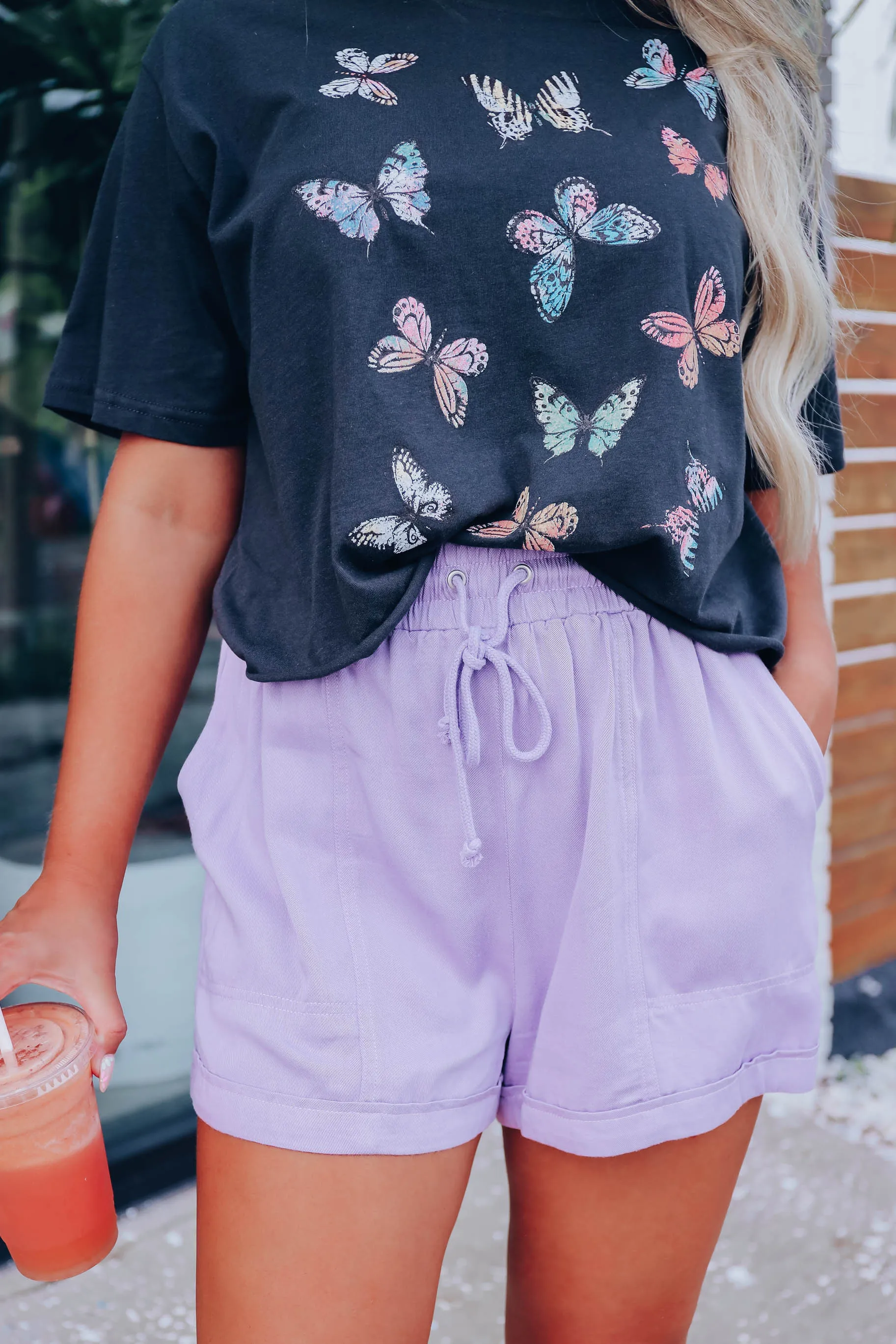Lilac Grace Pocketed Shorts