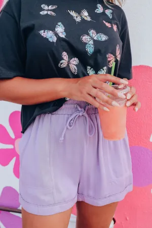 Lilac Grace Pocketed Shorts