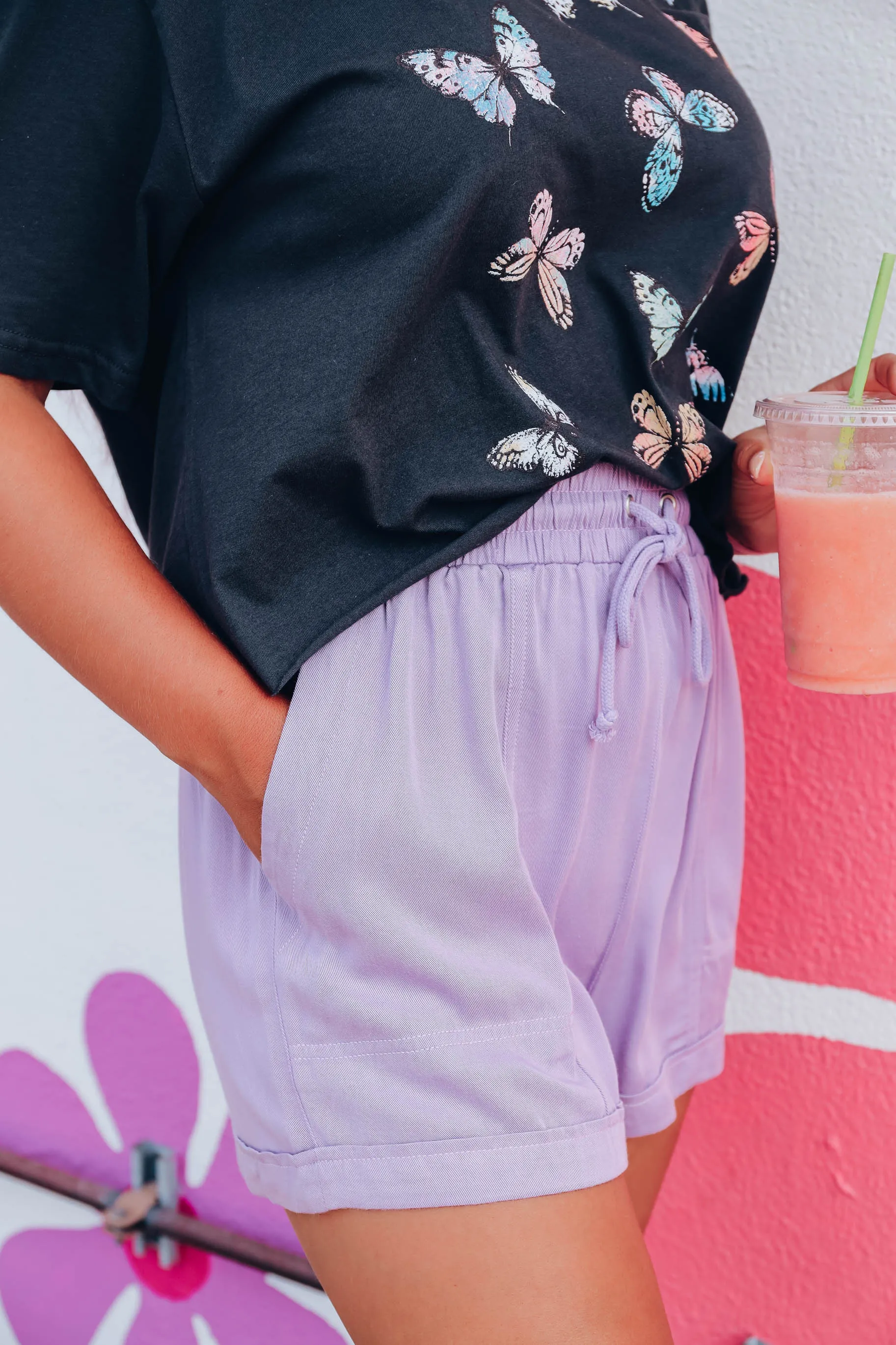 Lilac Grace Pocketed Shorts