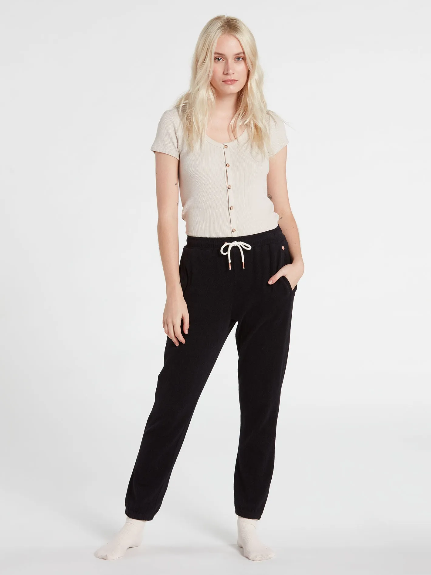 Lived In Lounge Fleece Pant - Black