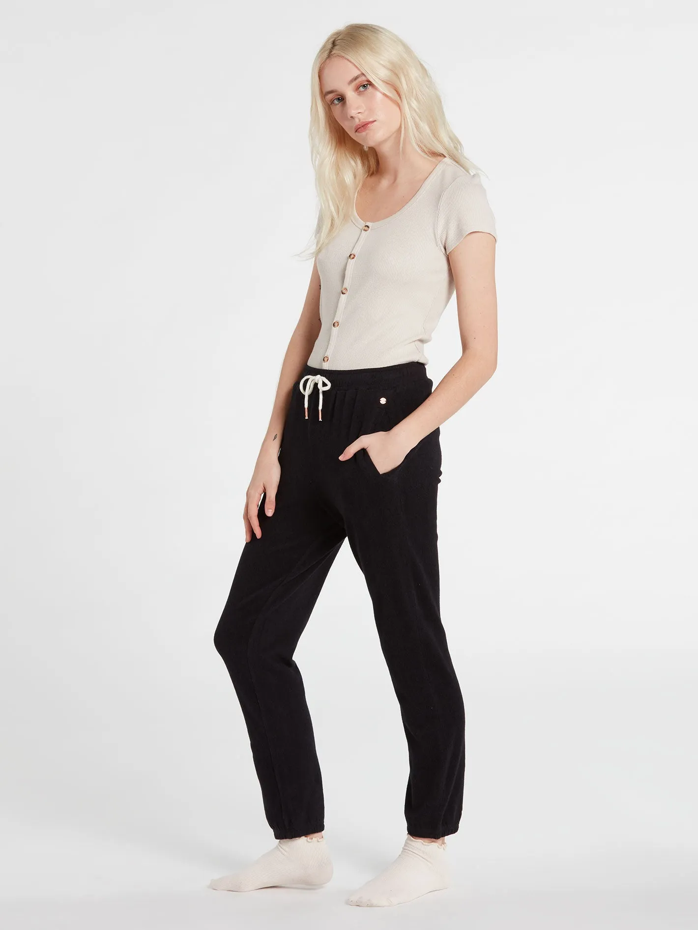 Lived In Lounge Fleece Pant - Black
