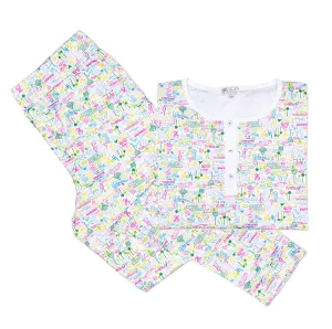 Los Angeles Women’s Jogger Pajama Set - Malibu Multi - Los Angeles - Malibu Multi