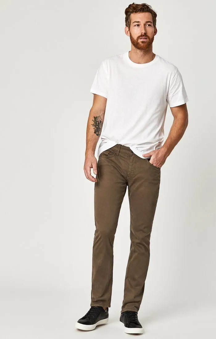 MARCUS SLIM STRAIGHT LEG IN MOREL SATEEN TWILL