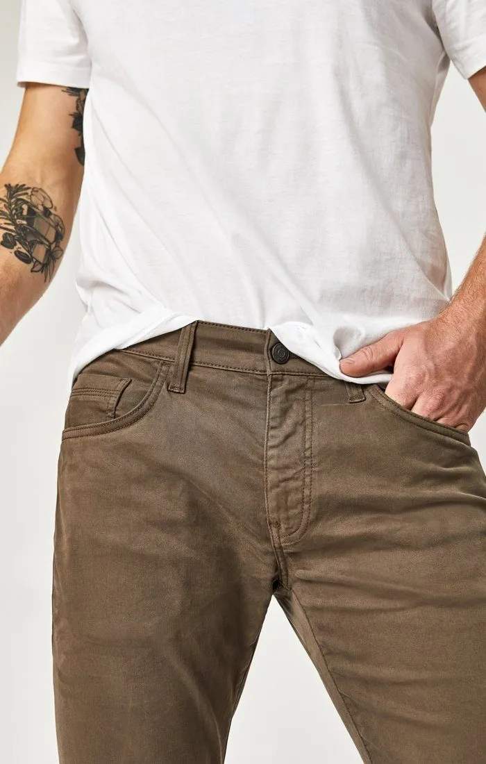 MARCUS SLIM STRAIGHT LEG IN MOREL SATEEN TWILL