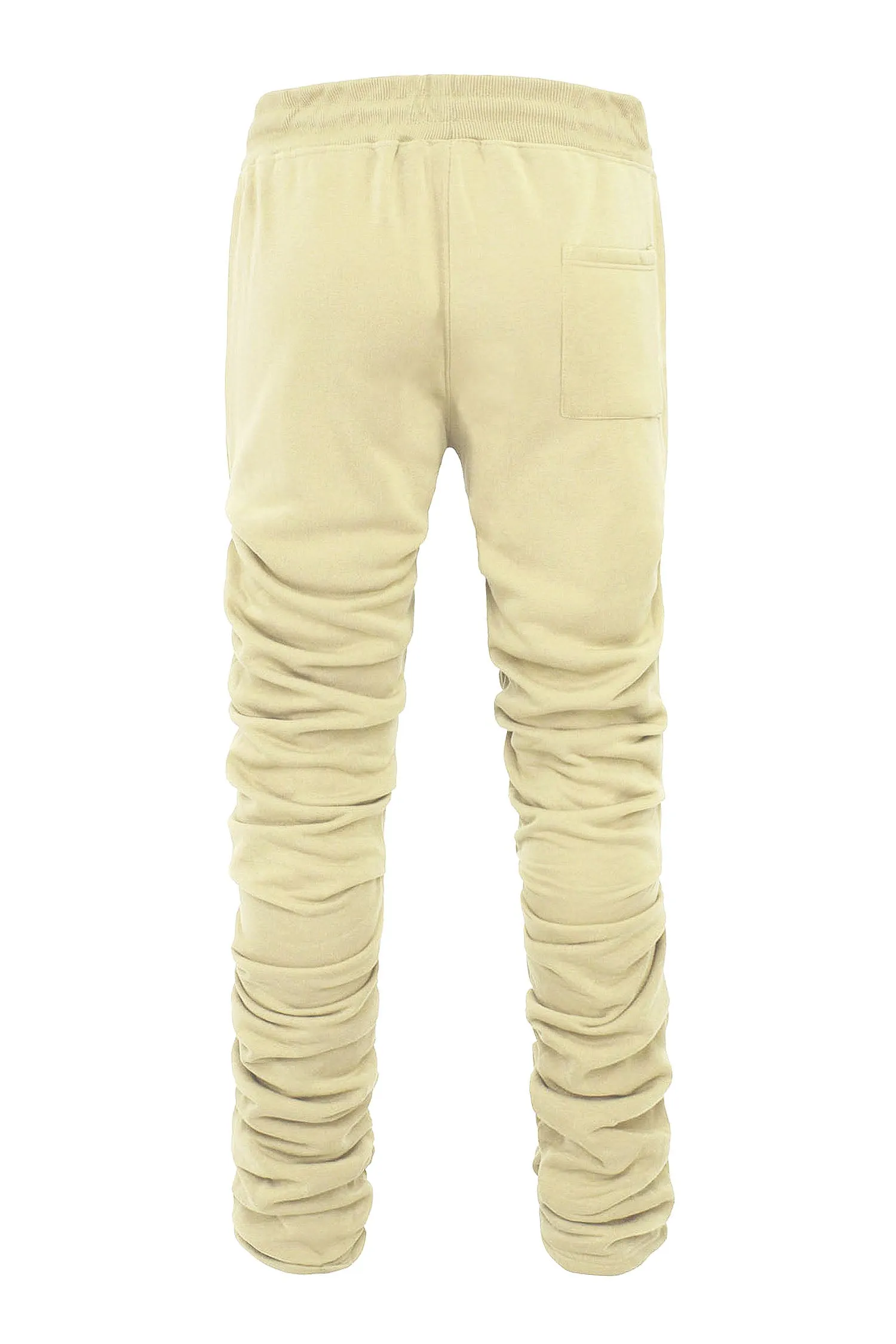 Men's Slim Flare Ruched Fleece Sweat Pants