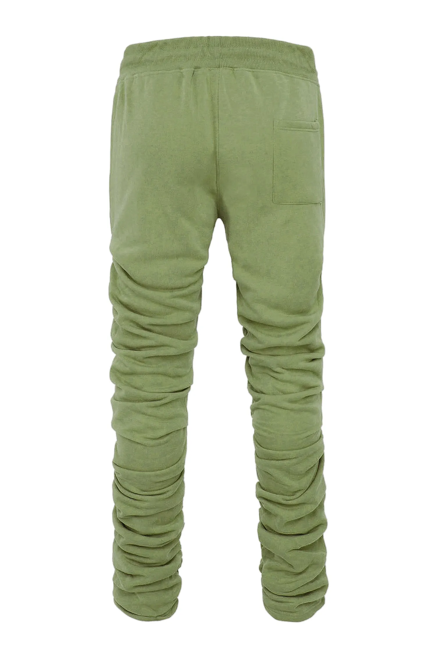 Men's Slim Flare Ruched Fleece Sweat Pants