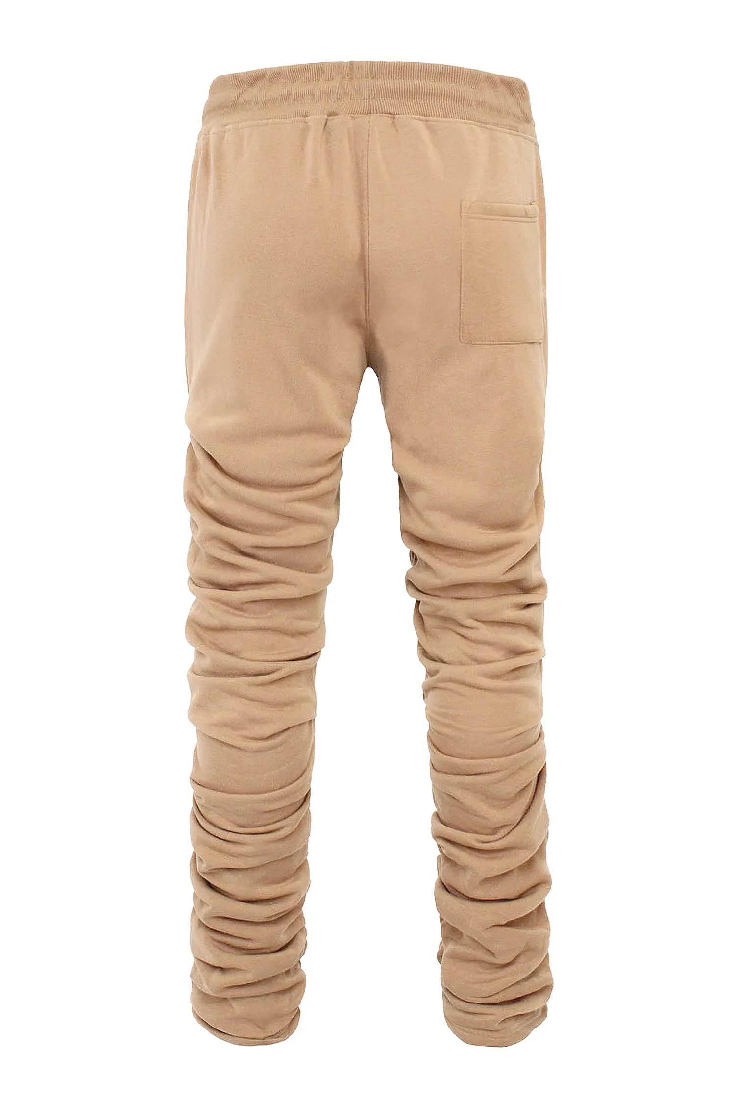Men's Slim Flare Ruched Fleece Sweat Pants