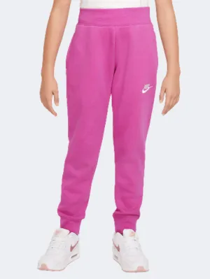 Nike Club Fleece Jogger Girls Lifestyle Pant Fuchsia/White